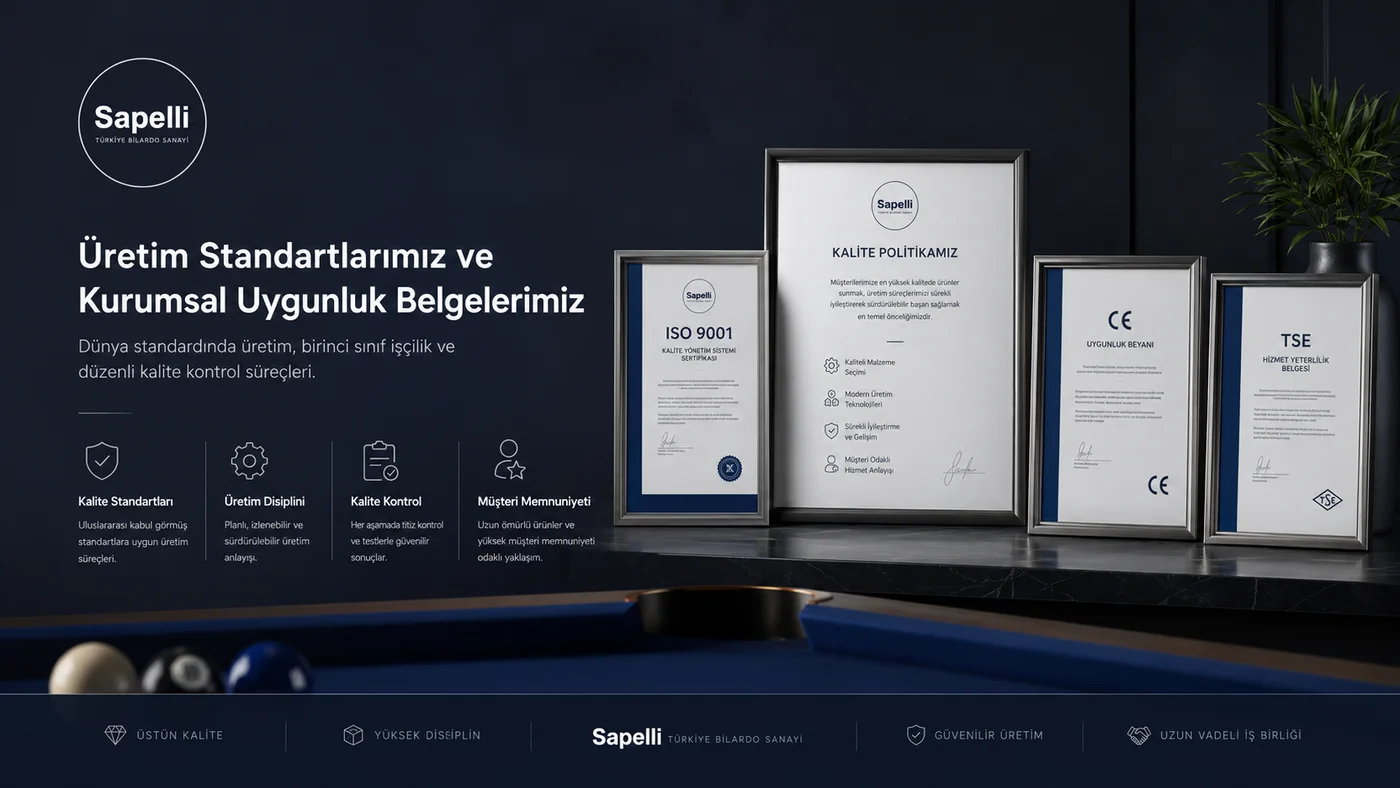 Türkiye Bilardo Sanayi üretim ve hizmet standartları görseli