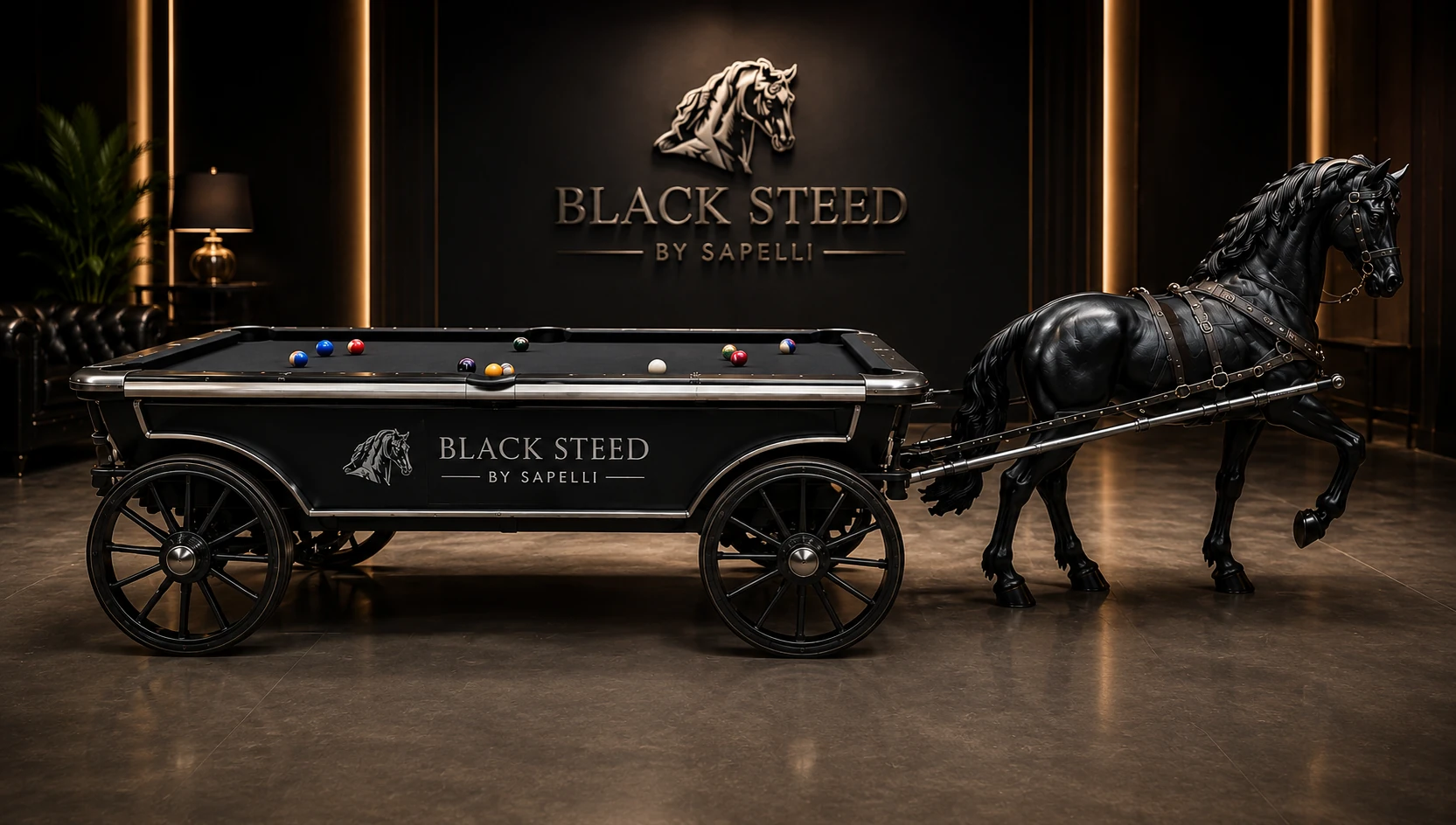 Sapelli Black Steed® Iron Horse Founder Edition - profesyonel bilardo masası - Türkiye Bilardo Sanayi üretimi Sapelli modeli - ürün katalog fotoğrafı