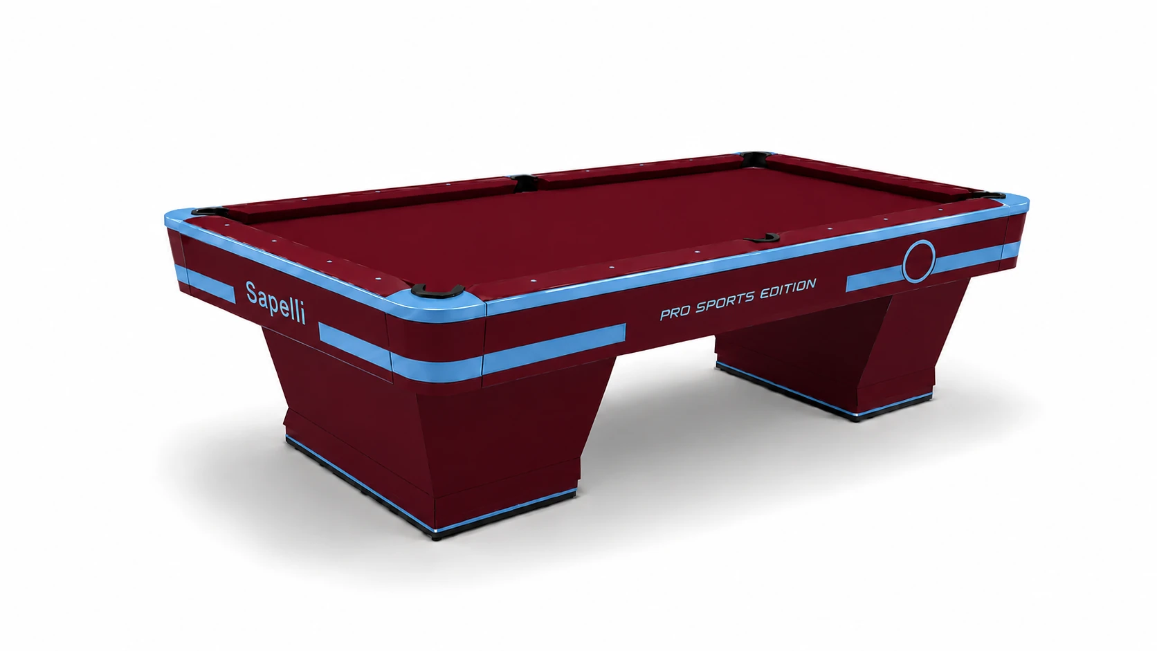 Sapelli Pro Sports Edition - Bordo Mavi - profesyonel bilardo masası - Türkiye Bilardo Sanayi üretimi Sapelli modeli - ürün katalog fotoğrafı