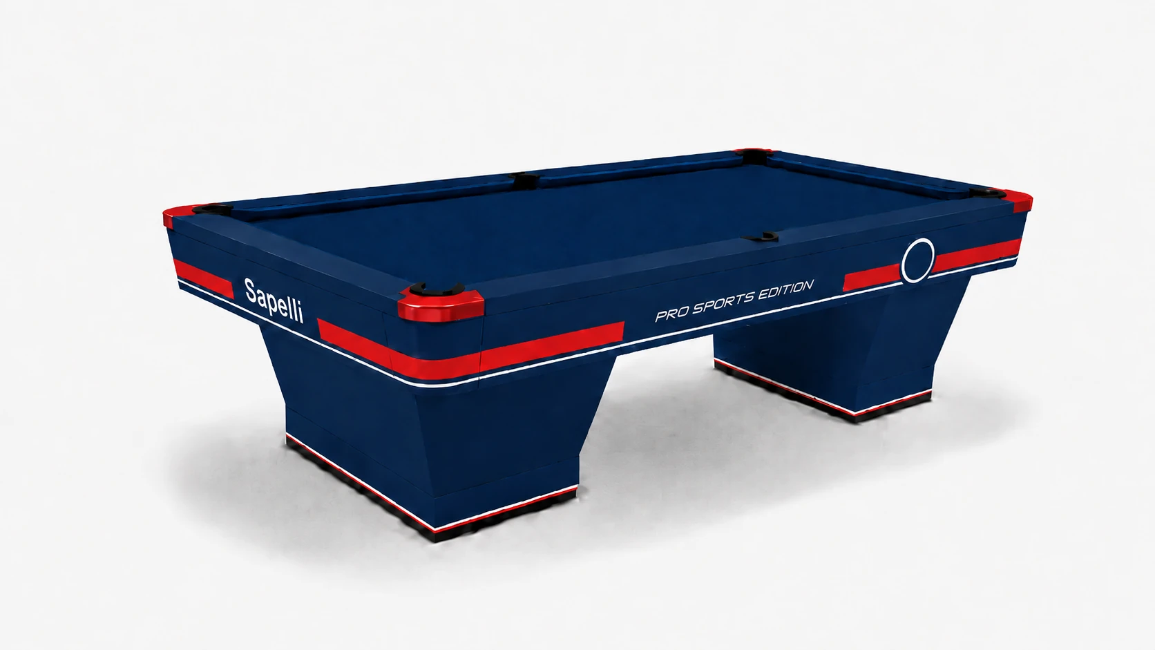 Sapelli Pro Sports Edition - Lacivert Kırmızı - profesyonel bilardo masası - Türkiye Bilardo Sanayi üretimi Sapelli modeli - ürün katalog fotoğrafı