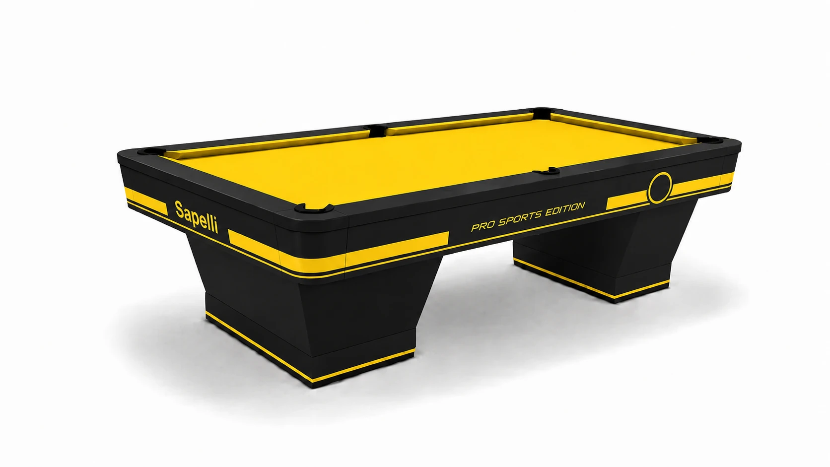 Sapelli Pro Sports Edition - Sarı Siyah - profesyonel bilardo masası - Türkiye Bilardo Sanayi üretimi Sapelli modeli - ürün katalog fotoğrafı