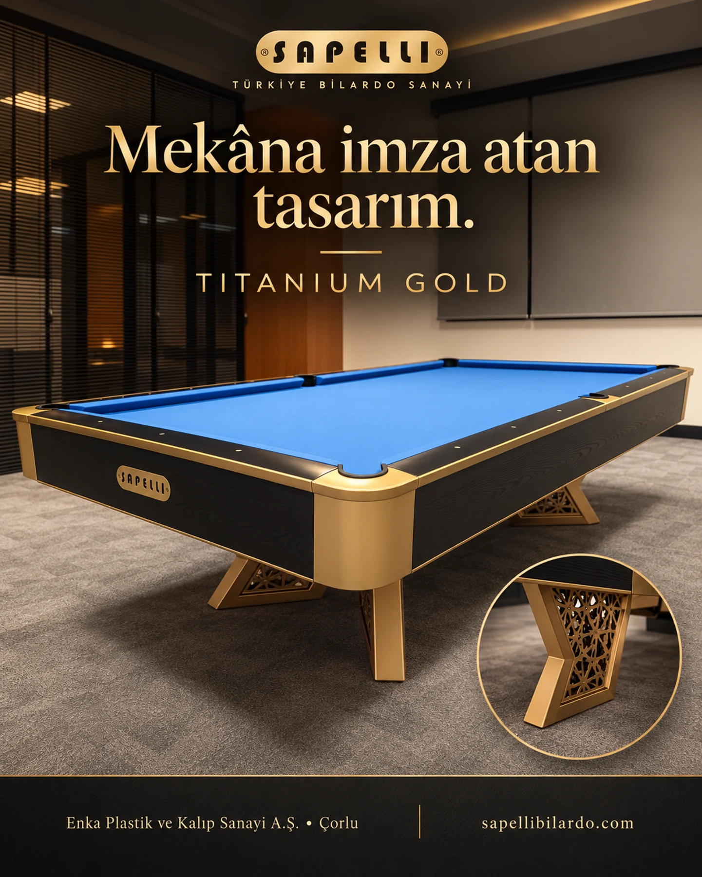 Sapelli Titanium Gold gerçek mekân kurulumu